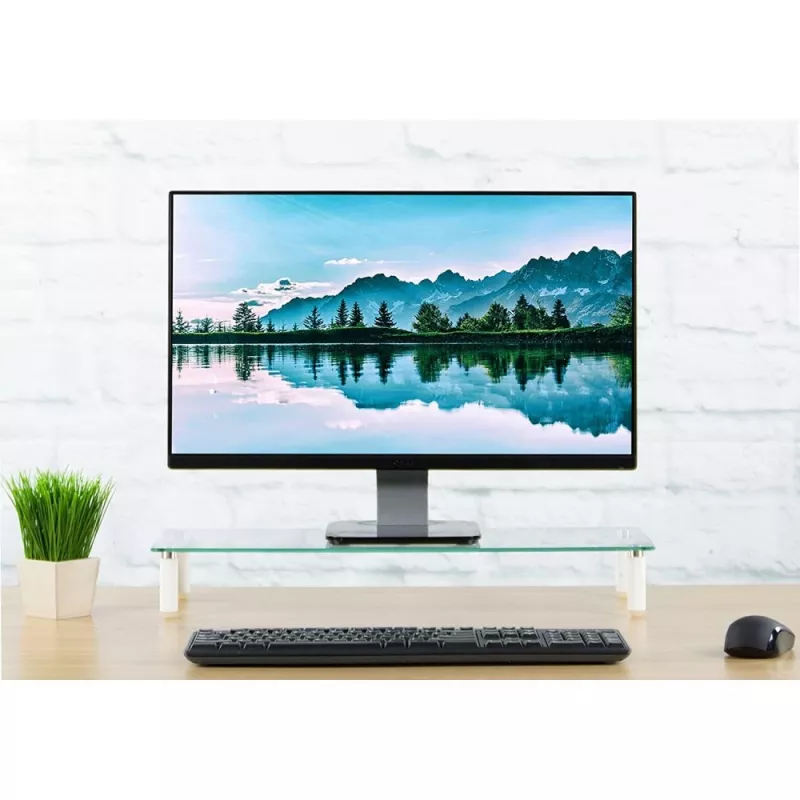 Techly Uniwersalna podstawka pod monitor, wolnostojąca, 20 kg, 33 cm (13 cali), 81,3 cm (32 cale), przezroczysta
