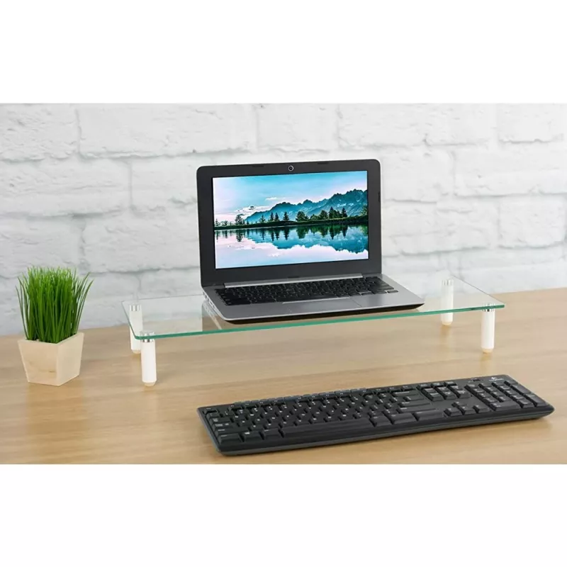 Techly Uniwersalna podstawka pod monitor, wolnostojąca, 20 kg, 33 cm (13 cali), 81,3 cm (32 cale), przezroczysta