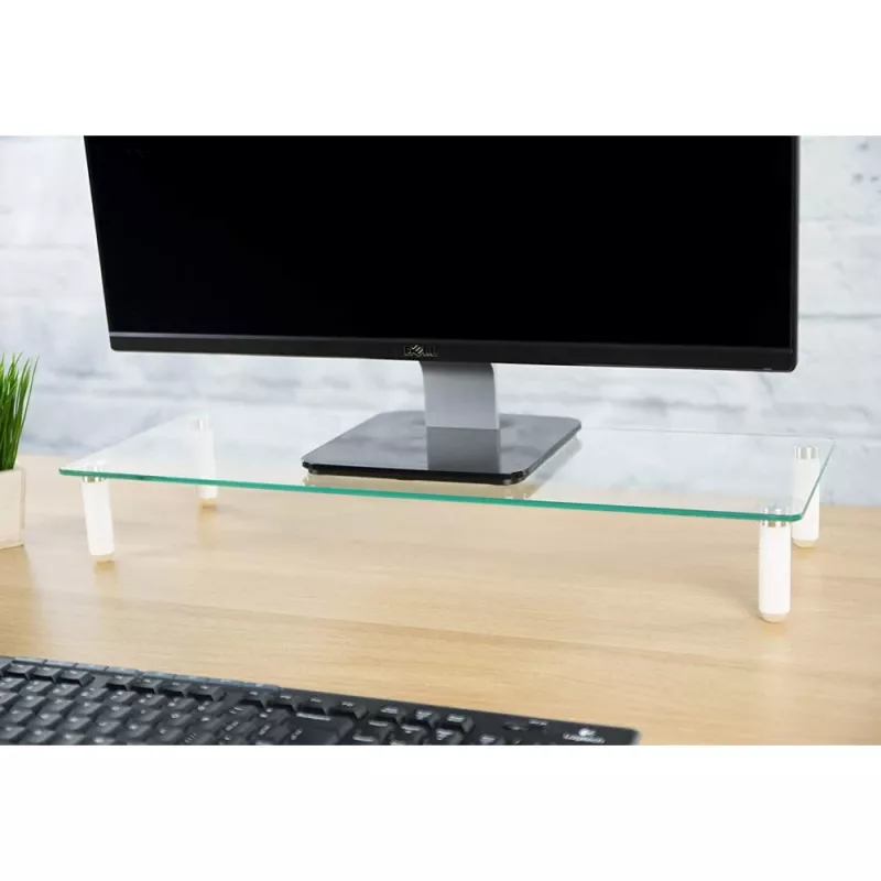 Techly Uniwersalna podstawka pod monitor, wolnostojąca, 20 kg, 33 cm (13 cali), 81,3 cm (32 cale), przezroczysta