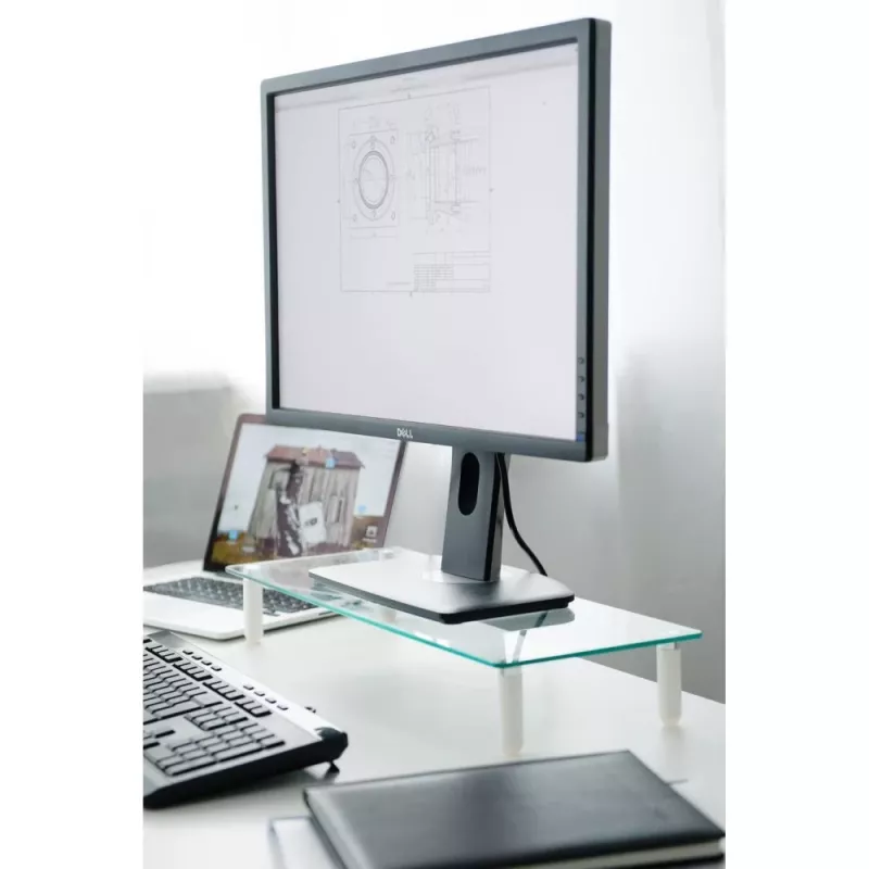 Techly Uniwersalna podstawka pod monitor, wolnostojąca, 20 kg, 33 cm (13 cali), 81,3 cm (32 cale), przezroczysta