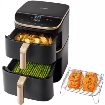 Cosori Turbo Tower Pro Smart Pojedynczy 10,8 L Wolnostojący 2630 W Frytkownica powietrzna Czarny, Złoty