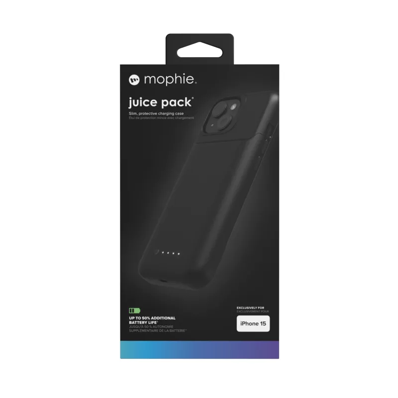 mophie Juice zestaw etui na telefon komórkowy 15,5 cm (6,1 cala) Cover Czarny