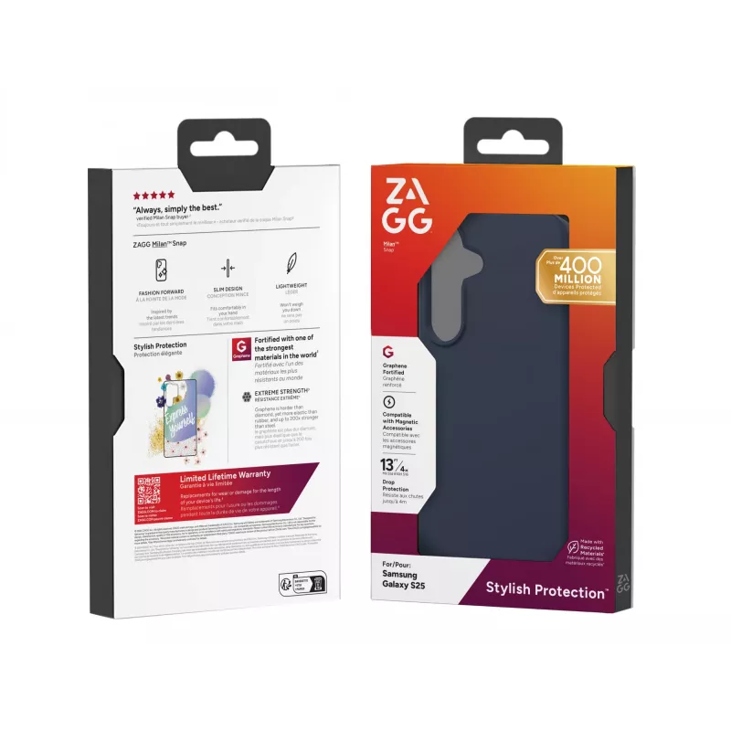 ZAGG Milan Snap (Opaque) Samsung Galaxy S25 Navy, Cover, Samsung, Galaxy S25, 15.8 cm (6.2 inch), Navy