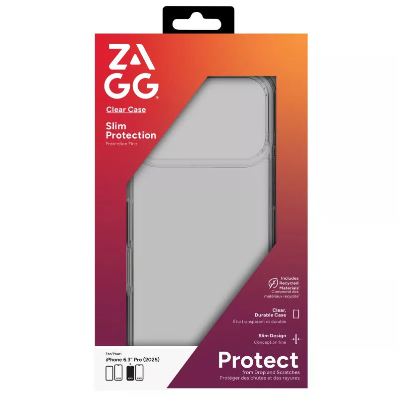 ZAGG Clear etui do Apple iPhone 17 Pro, Cover, Apple, iPhone 17 Pro, 16 cm (6.3 inch), Transparent