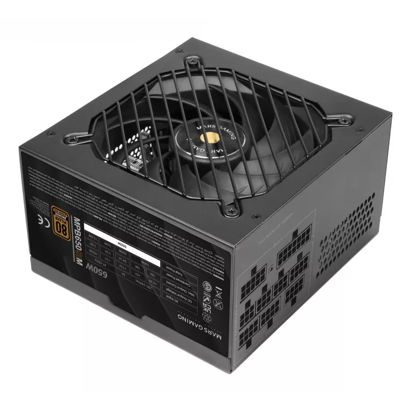 Mars Gaming MPB650SIM zasilacz 650 W 24-pin ATX ATX Czarny