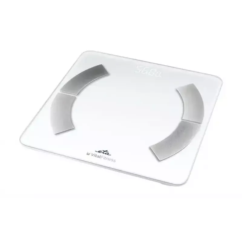 Elektroniczna waga osobista ETA ETA277990000 — biała, kwadratowa, nośność 180 kg, dokładność 100 g