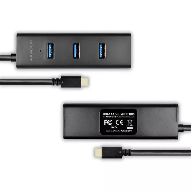 Axagon HUE-S2C koncentrator interfejsu USB 3.2 Gen 1 (3.1 Gen 1) Typ-A 5000 Mbit/s Czarny