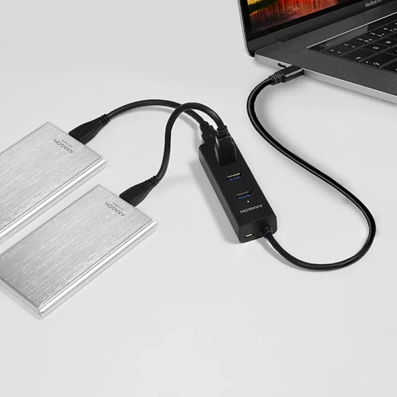 Axagon HUE-S2C koncentrator interfejsu USB 3.2 Gen 1 (3.1 Gen 1) Typ-A 5000 Mbit/s Czarny