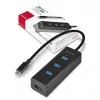 Axagon HUE-S2C koncentrator interfejsu USB 3.2 Gen 1 (3.1 Gen 1) Typ-A 5000 Mbit/s Czarny