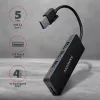 Axagon SuperSpeed USB cienki hub, USB 3.2 Gen 1 (3.1 Gen 1) Type-A, 4 porty, 5000 Mbit/s, czarny, tworzywo sztuczne, kabel 0,14 m