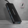Axagon SuperSpeed USB cienki hub, USB 3.2 Gen 1 (3.1 Gen 1) Type-A, 4 porty, 5000 Mbit/s, czarny, tworzywo sztuczne, kabel 0,14 m