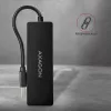 Axagon SuperSpeed USB cienki hub, USB 3.2 Gen 1 (3.1 Gen 1) Type-A, 4 porty, 5000 Mbit/s, czarny, tworzywo sztuczne, kabel 0,14 m