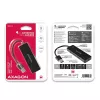 Axagon SuperSpeed USB cienki hub, USB 3.2 Gen 1 (3.1 Gen 1) Type-A, 4 porty, 5000 Mbit/s, czarny, tworzywo sztuczne, kabel 0,14 m