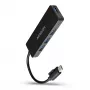 Axagon SuperSpeed USB-C cienki hub, USB 3.2 Gen 1 (3.1 Gen 1) Type-C, USB 3.2 Gen 1 (3.1 Gen 1) Type-A, 5000 Mbit/s, Czarny, Plastik, 0,14 m