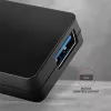 Axagon SuperSpeed USB-C cienki hub, USB 3.2 Gen 1 (3.1 Gen 1) Type-C, USB 3.2 Gen 1 (3.1 Gen 1) Type-A, 5000 Mbit/s, Czarny, Plastik, 0,14 m