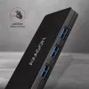Axagon SuperSpeed USB-C cienki hub, USB 3.2 Gen 1 (3.1 Gen 1) Type-C, USB 3.2 Gen 1 (3.1 Gen 1) Type-A, 5000 Mbit/s, Czarny, Plastik, 0,14 m