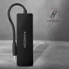 Axagon SuperSpeed USB-C cienki hub, USB 3.2 Gen 1 (3.1 Gen 1) Type-C, USB 3.2 Gen 1 (3.1 Gen 1) Type-A, 5000 Mbit/s, Czarny, Plastik, 0,14 m