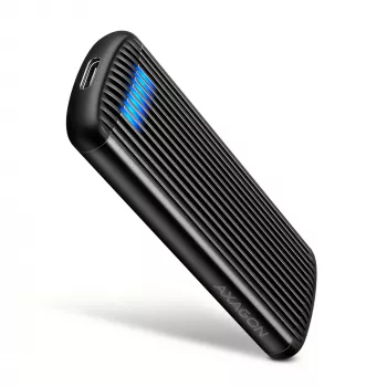 AXAGON EEM2-SC zewnętrzna obudowa USB-C 10Gbps beznarzędziowa metalowa na dysk M.2 NVMe SSD, pojedyncza zatoka, szara