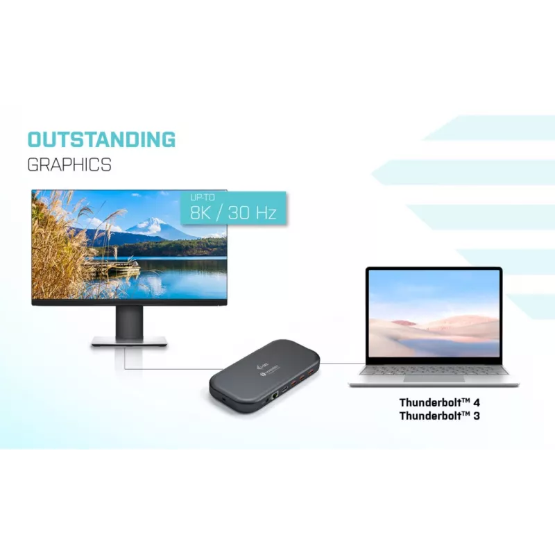 i-tec Thunderbolt 3/USB-C Dual 4K Docking Station + Kabel USB-C na DisplayPort (1,5 m) + Power Delivery 60 W