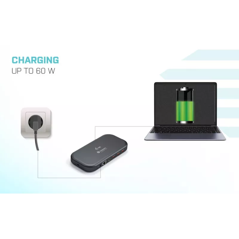 i-tec Thunderbolt 3/USB-C Dual 4K Docking Station + Kabel USB-C na DisplayPort (1,5 m) + Power Delivery 60 W