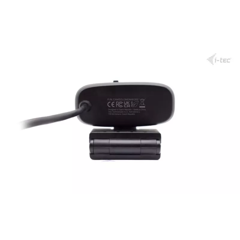 Kamera internetowa i-tec SOLOMON 300 4K, USB, 3840×2160, 8,29 MP, montaż klipsowy, czarna