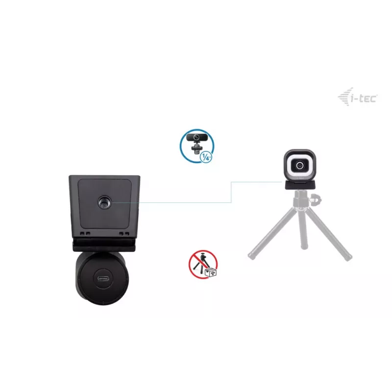 Kamera internetowa ITEC i-tec SOLOMON 700 STREAM 4K z rozdzielczością 3840x2160@60fps, 8,29 MP, USB-C, gwint do statywu 1/4 cala