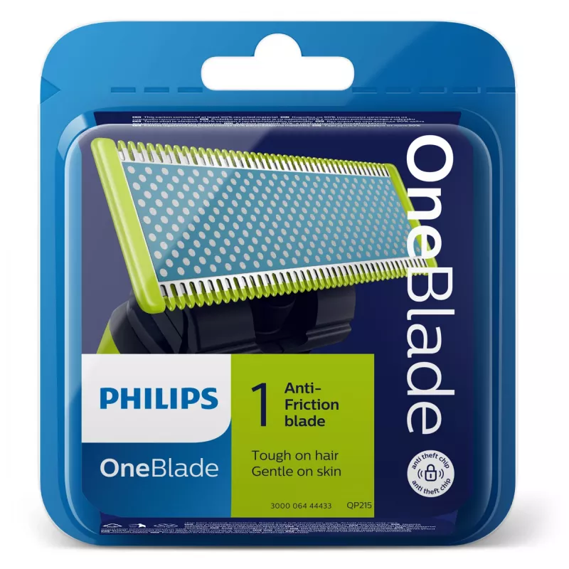 Philips Norelco OneBlade OneBlade QP215/50 Anti-friction, Ostrze do golenia, Wielokolorowy, 4 miesiące, Philips, Philips OneBlade, 1 szt.