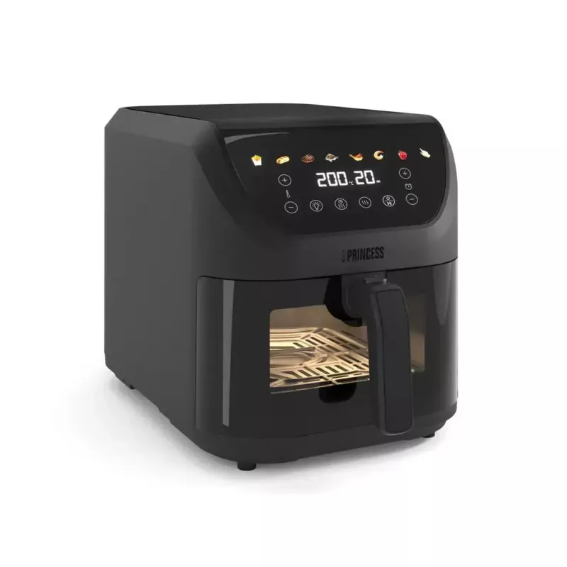 Frytkownica na gorące powietrze Princess 182476 Pojedyncza 8 L, 2000 W, sterowanie dotykowe, czarna, min. 80°C