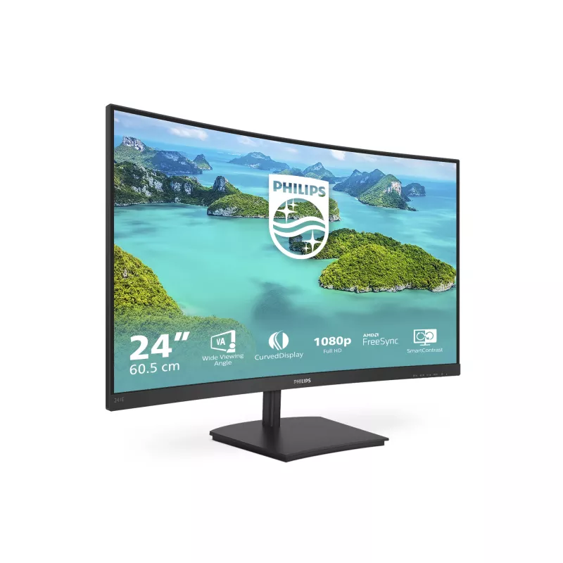 Philips E Line 241E1SCA/00 monitor komputerowy 59,9 cm (23,6 cala) 1920 x 1080 pikseli Full HD LCD Czarny