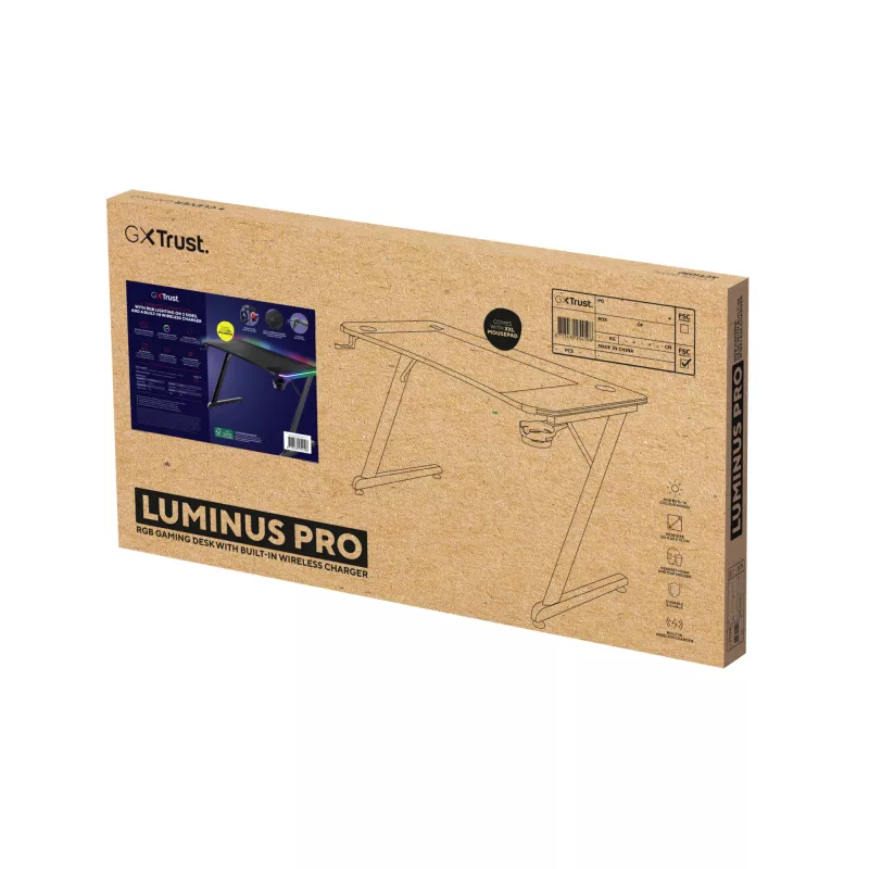 Stół Trust GXT 710 Luminus Pro Czarny Prostokątny ABS/PC 1200x600x740mm