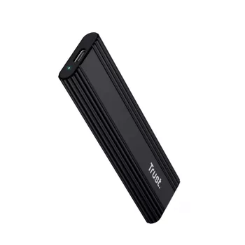Obudowa SSD TRUST 25806 czarna dla M.2, pojedynczy napęd, do 4 TB, USB Type-C 10 Gbit/s (USB 3.2 Gen 2)