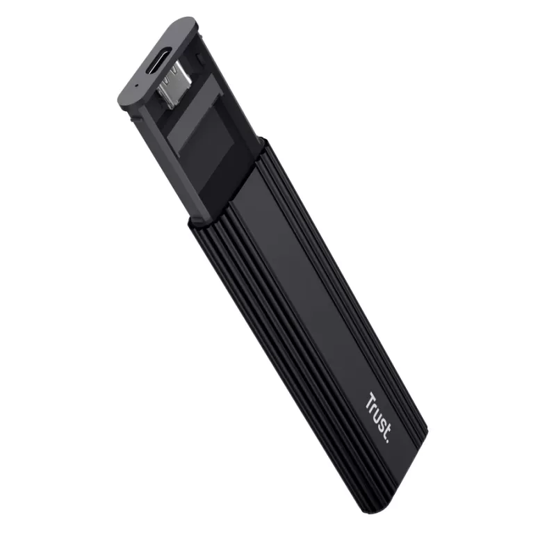 Obudowa SSD TRUST 25806 czarna dla M.2, pojedynczy napęd, do 4 TB, USB Type-C 10 Gbit/s (USB 3.2 Gen 2)