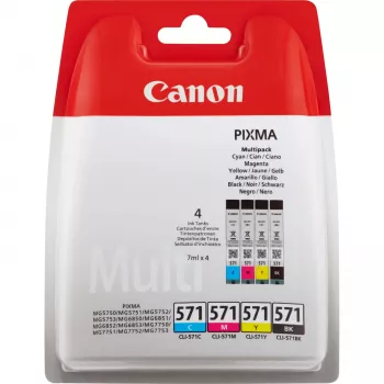 Canon CLI-571 Multipack wkład atramentowy 4 szt. Oryginalny Czarny, cyjan, magenta, żółty