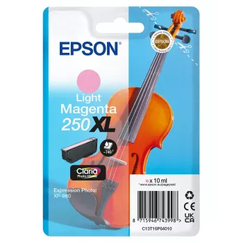 Epson 250XL Violin Claria Photo HD wysoka wydajność (XL) jasna magenta oryginalna kaseta z tuszem, 1 szt., 10 ml