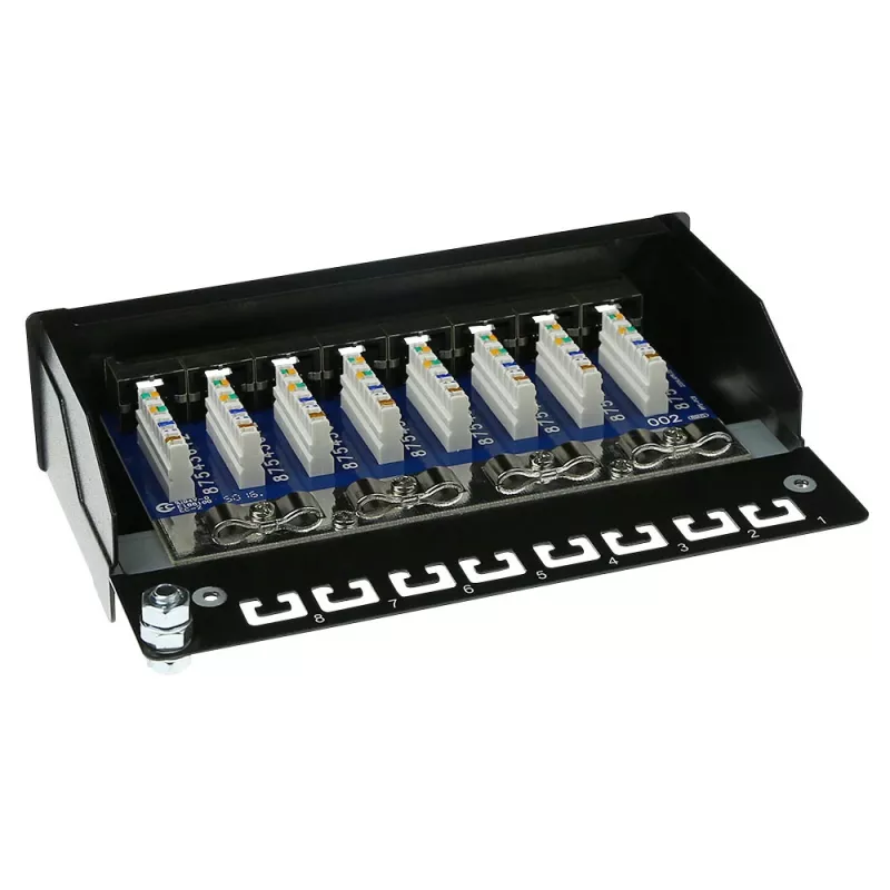Powierzchniowa ekranowana 8-portowa skrzynka panelu krosowego CAT5E ACT FA5001, 173×44×109 mm