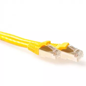 ACT żółty 1 metr kabel krosowy SFTP CAT6A z bezopornikowymi złączami RJ45