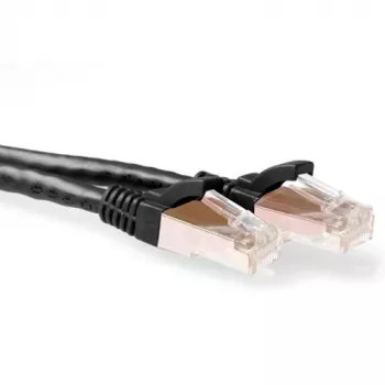ACT Czarny 10-metrowy patchcord SFTP CAT6A z bezproblemową wtyczką i złączami RJ45