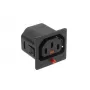 ACT C13 IEC Lock Net Entree (1x gniazdo) - czarny, PA135015BK, C13, czarny, czerwony, żeński, prosty, tworzywo termoplastyczne, 2000 V