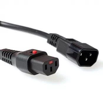 ACT Powercord C13 IEC Lock - C14 czarny 1,5 m, PC1003