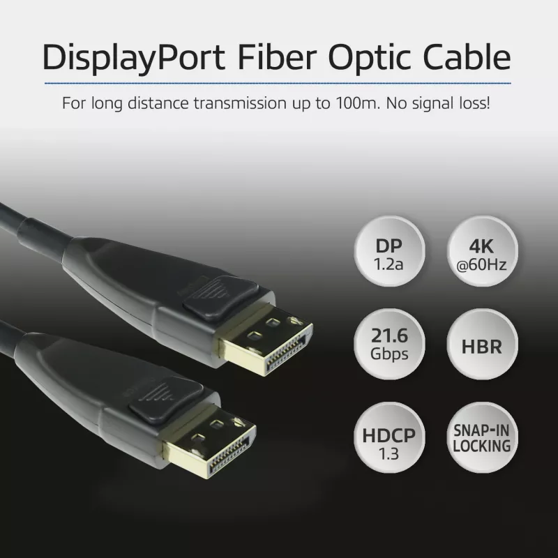 ACT 20 metrów DisplayPort Active Optical kabel DisplayPort męski - DisplayPort męski
