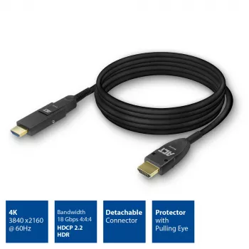 ACT 30 metros Kabel HDMI High Speed 4K Active Optical z odłączanym złączem v2.0 HDMI-A męski - HDMI-A męski