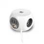 Listwa zasilająca ACT AC2430 — 3× gniazda AC typu F, 230 V, 16 A, kabel 1,5 m, biała