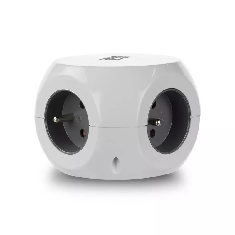 Listwa zasilająca ACT AC2430 — 3× gniazda AC typu F, 230 V, 16 A, kabel 1,5 m, biała