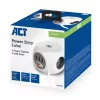 Listwa zasilająca ACT AC2430 — 3× gniazda AC typu F, 230 V, 16 A, kabel 1,5 m, biała