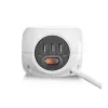 Listwa zasilająca ACT AC2430 — 3× gniazda AC typu F, 230 V, 16 A, kabel 1,5 m, biała