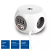 Listwa zasilająca ACT AC2430 — 3× gniazda AC typu F, 230 V, 16 A, kabel 1,5 m, biała