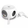 Listwa zasilająca ACT AC2430 — 3× gniazda AC typu F, 230 V, 16 A, kabel 1,5 m, biała