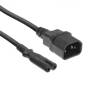 Kabel zasilający C14 - C7 czarny 0,2 m ACT AK5248 250V 2.5A