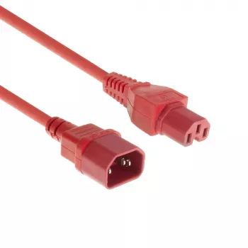 ACT Powercord C14 - C15 czerwony 2 m, 2 m, IEC C14, IEC C15, 250 V, 10 A
