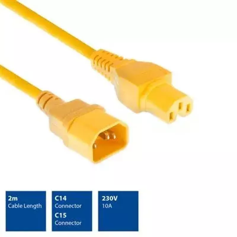Kabel zasilający C14 - C15 ACT 2 m H05RN-F 250 V 10 A